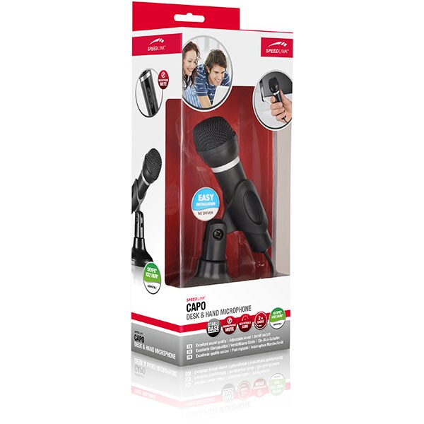 Microfon pentru PC SPEEDLINK Capo, jack 3.5mm, negru