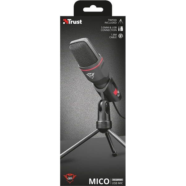Microfon gaming TRUST GXT 212, USB, negru