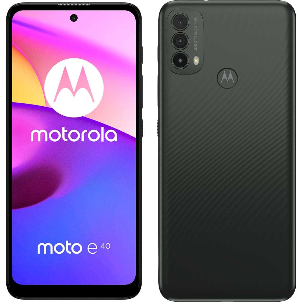 Telefon MOTOROLA Moto E40, 64GB, 4GB RAM, Dual SIM, Dark Cedar