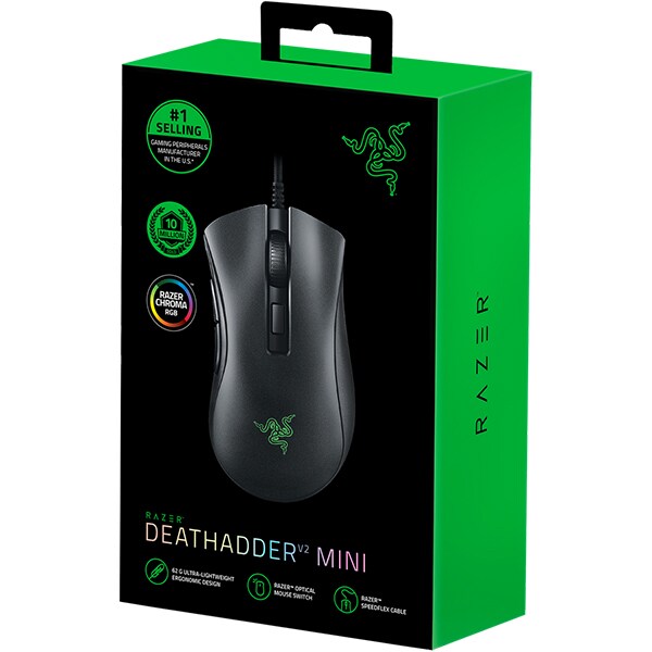 Mouse Gaming RAZER DeathAdder V2 Mini + mouse grips, 8500 dpi, negru