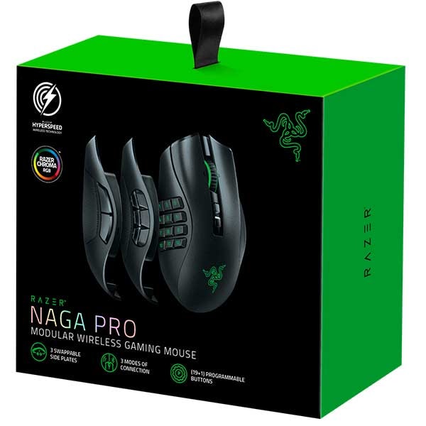 Mouse Gaming Wireless RAZER Naga Pro, Dual-Mode, 20000 dpi, negru