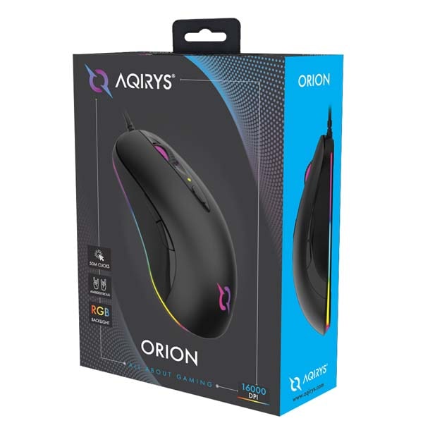 Mouse Gaming AQIRYS Orion, 16000 dpi, negru