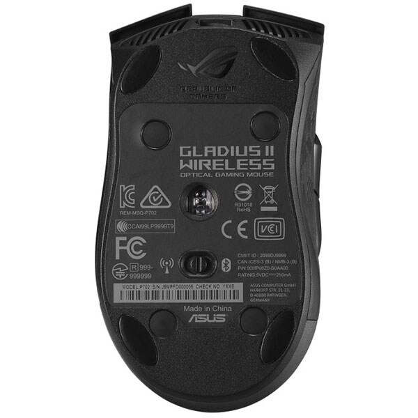 Mouse Gaming Wireless ASUS ROG Gladius II, Dual Mode, 16000 dpi, negru