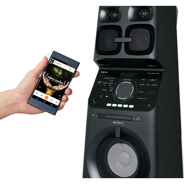 Sistem audio High Power SONY MHCV90DW, Bluetooth, NFC, Wi-Fi, USB, DVD, Party Music, Mega Bass, Iluminare, negru