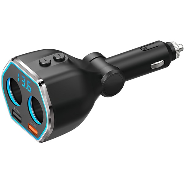 Splitter priza auto MYRIA MY2409, 2 porturi, negru