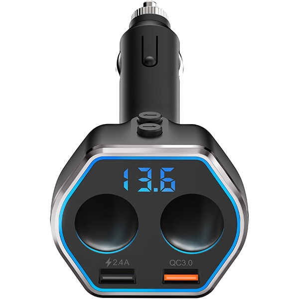 Splitter priza auto MYRIA MY2409, 2 porturi, negru