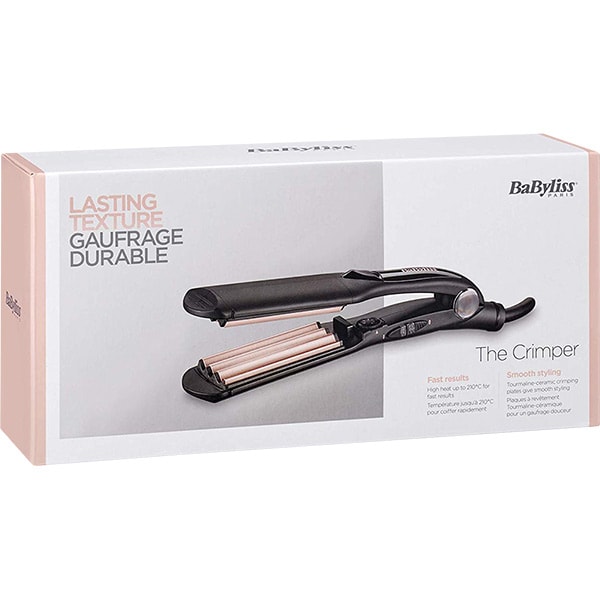 Placa pentru creponat parul BABYLISS  2165CE, 210 grade, invelis ceramic, negru