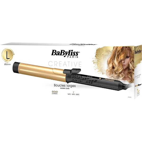 Ondulator BABYLISS Creative Loose C432E, 200 grade, invelis ceramic, negru