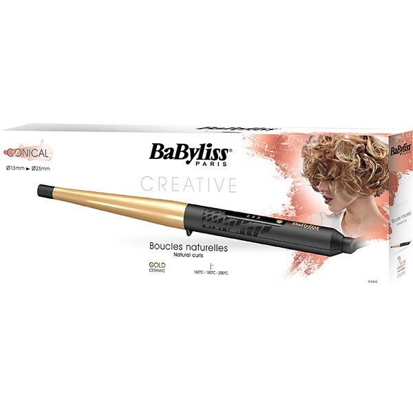 Ondulator BABYLISS C435E, 200 grade, invelis ceramic, negru