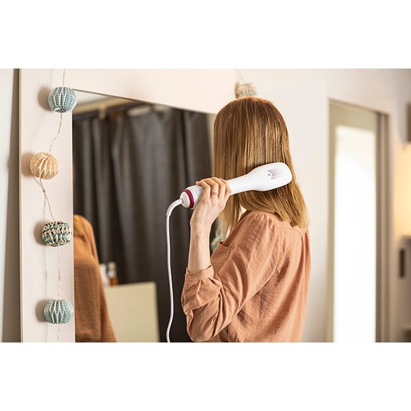 Perie cu aer cald ROWENTA Express Air Brush CF6220F0, 1000W, 3 trepte de temperatura, Tehnologia Thermo Control, alb