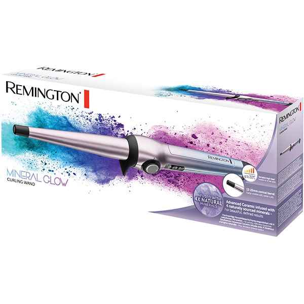 Ondulator REMINGTON Mineral Glow CI5408, 200 grade, invelis ceramic, albastru