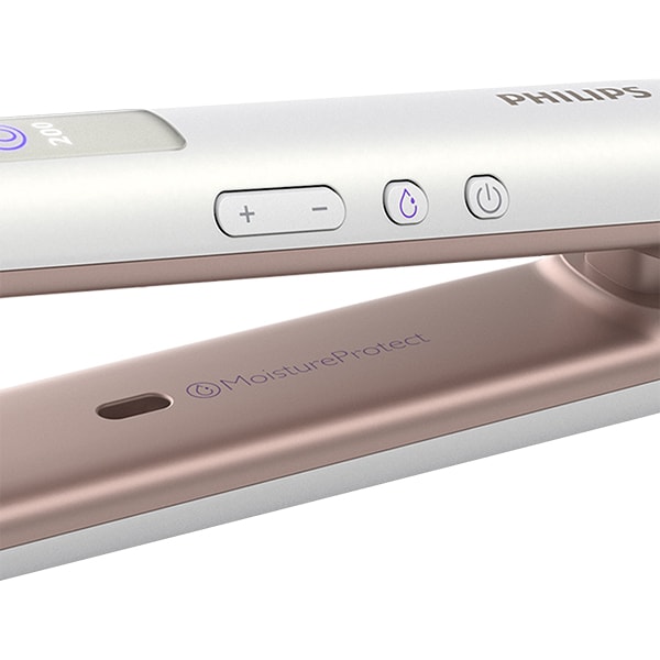Placa de indreptat parul PHILIPS HP8374/00, 200 grade, LED, Invelis titan, roz
