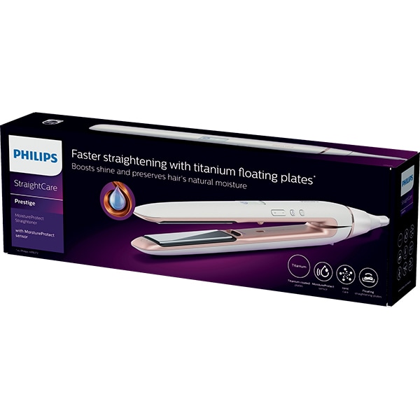 Placa de indreptat parul PHILIPS HP8374/00, 200 grade, LED, Invelis titan, roz