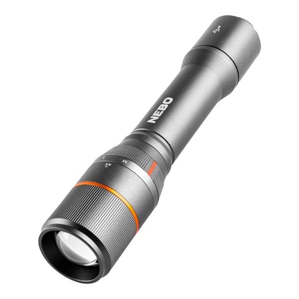 Lanterna LED NEBO Newton 2000 NEB-FLT-0020-G, 2000 lumeni, Acumulator 2000mAh, gri