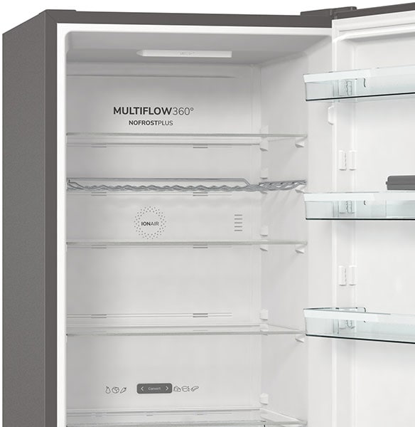 Combina frigorifica GORENJE NRC6204SXL4, No Frost Plus, 361 l, H 200 cm, Clasa C, inox