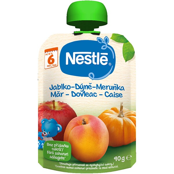 Piure NESTLE cu mar, dovleac si caise 12428698, 6 luni+, 90g