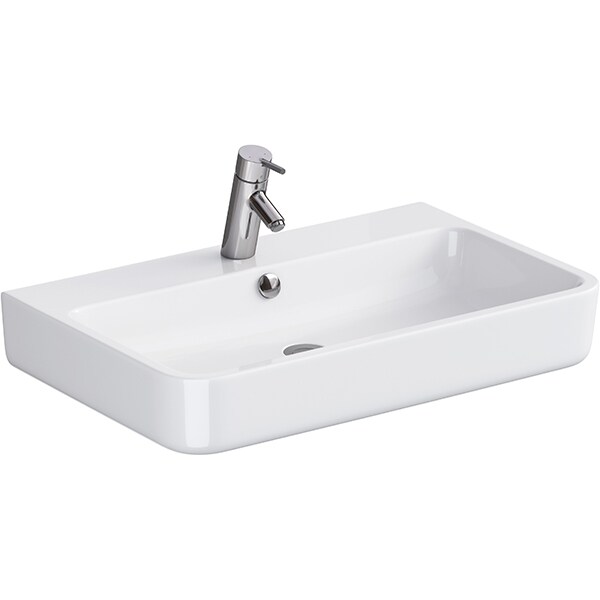 Chiuveta baie CERSANIT Urban Harmony 70, montare suspendata, 70 x 45.5 cm, alb