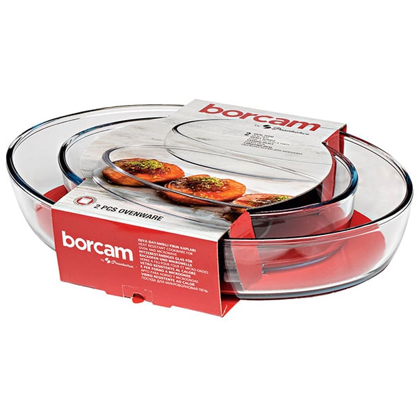 Set vase termorezistente PASABAHCE Borcam 1017169, 2 pise, sticla, 1.65-3.3l, transparent