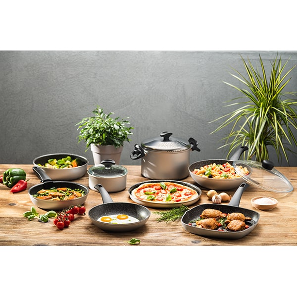 Set vase DELIMANO Green Planet, 16-26cm, aluminiu, argintiu