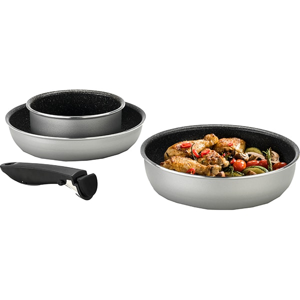 Set vase DELIMANO Green Planet, 16-26cm, aluminiu, argintiu