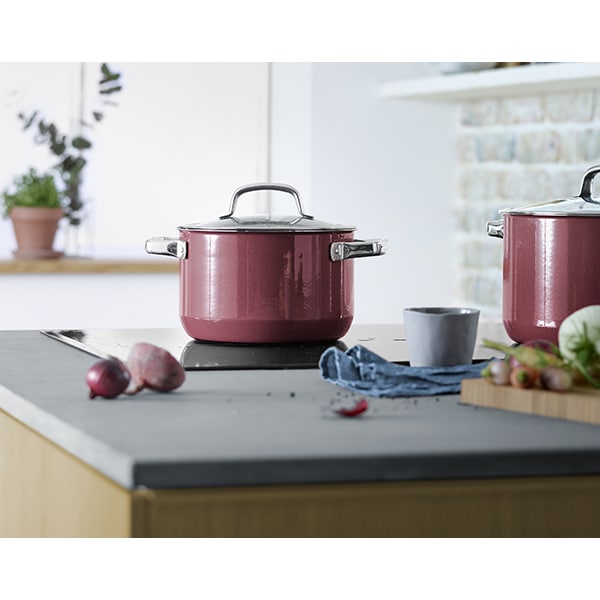 Oala WMF Fusiontec Rose Quartz, 3.7l, 20cm, otel, visiniu