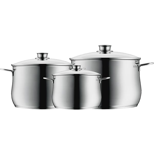 Set de vase WMF Diadem Plus, 3 piese, 16-24cm, otel, argintiu