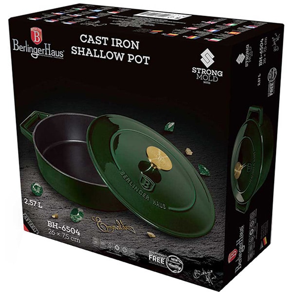 Cratita BERLINGER HAUS Emerald BH/6504, 2.57l, 26cm, fonta, verde
