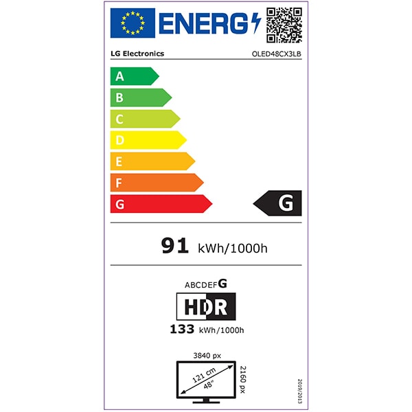 Televizor Smart OLED LG OLED48CX3LB, Ultra HD 4K, HDR 10, 121cm