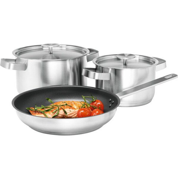 Set de vase ELECTROLUX E3SS, 5 piese, 2.5 - 4l, 16-24cm, inox, argintiu