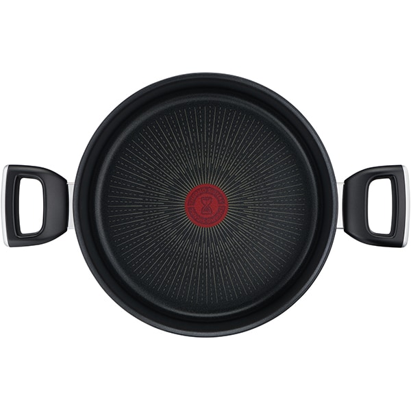 Cratita cu capac TEFAL Unlimited G2554672, 5.2l, 24cm, aluminiu, negru