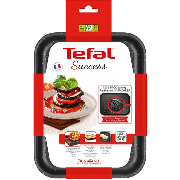 Tava de copt TEFAL Succes J1600502, 19x25cm, aluminiu, negru