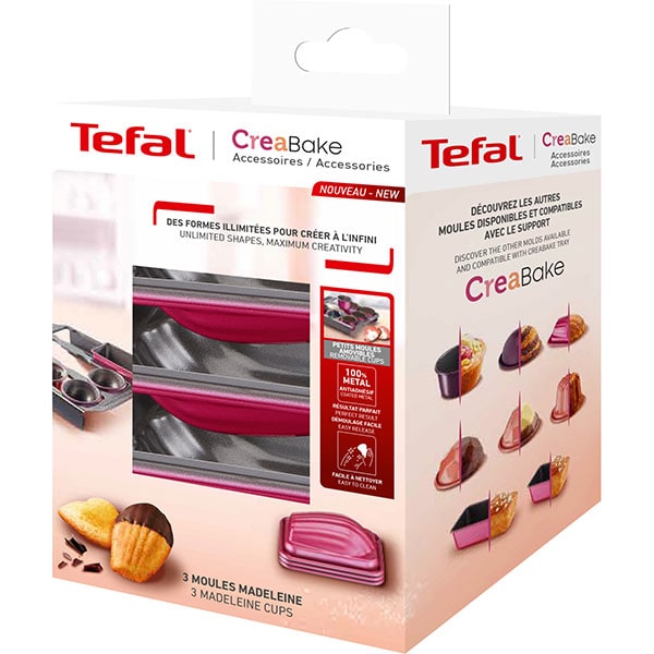 Set forme de copt TEFAL CreaBake J3079904, 3 piese, aluminiu, rosu