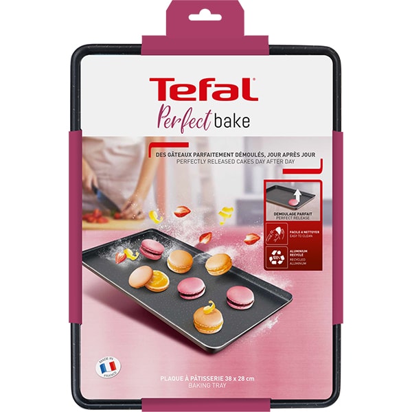 Tava de copt TEFAL J5547002, 38x28cm, aluminiu, negru