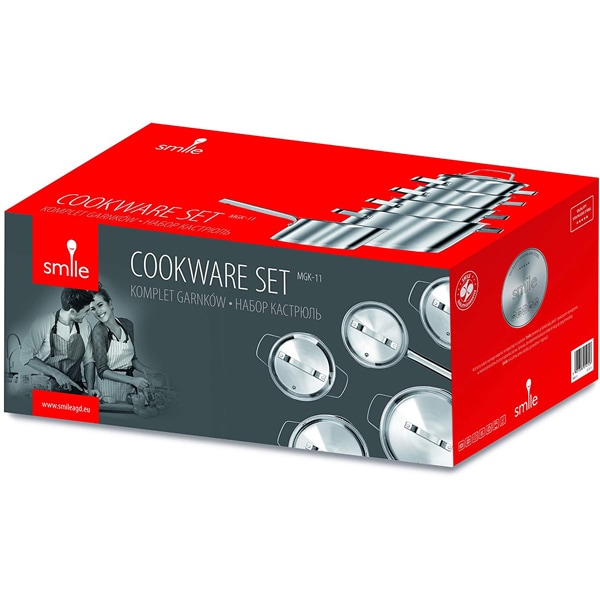 Set de oale SMILE MGK-11, 10 piese,1.9-6.1l, 16-24cm, otel, argintiu