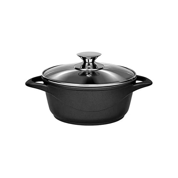 Set de oale SMILE Ilag Basic MGK-12, 8 piese, 1.2-6l, 16-28cm, aluminiu, negru