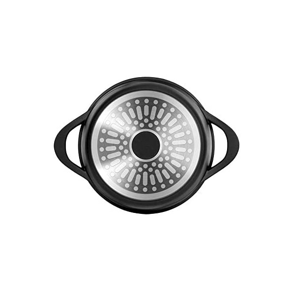 Set de oale SMILE Ilag Basic MGK-12, 8 piese, 1.2-6l, 16-28cm, aluminiu, negru