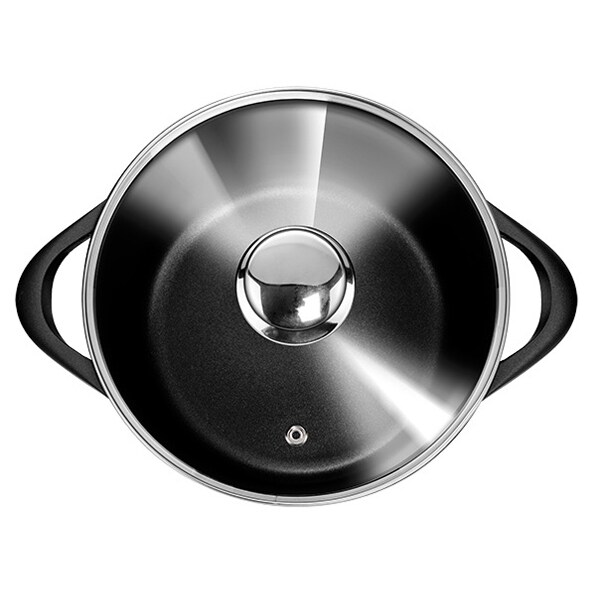 Set de oale SMILE Ilag Basic MGK-17, 8 piese, 1.5-6.5l, 16-24cm, aluminiu, negru