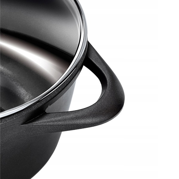 Set de oale SMILE Ilag Basic MGK-17, 8 piese, 1.5-6.5l, 16-24cm, aluminiu, negru