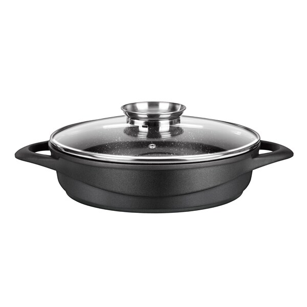 Set de oale SMILE Ilag Basic MGK-17, 8 piese, 1.5-6.5l, 16-24cm, aluminiu, negru