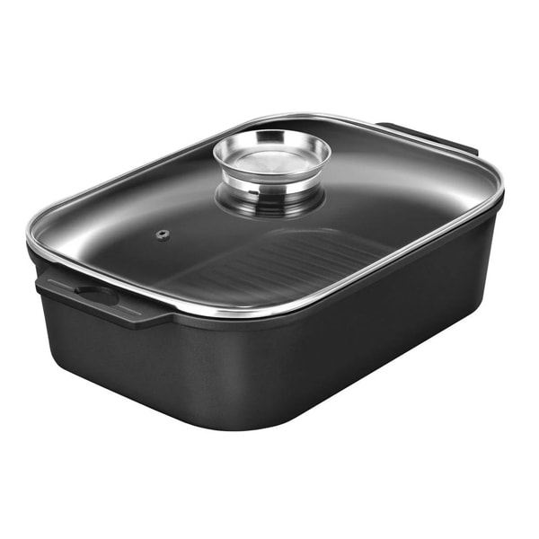 Vas termorezistent SMILE SBR-3, 24.5x34.5x10cm, aluminiu, negru