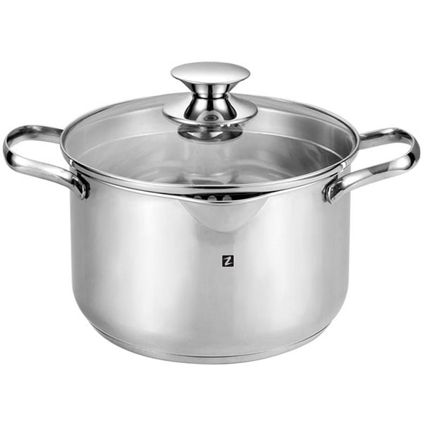 Set de vase ZOKURA Z1055, 8 piese, 1.7-6.1l, 16-24cm, inox, argintiu