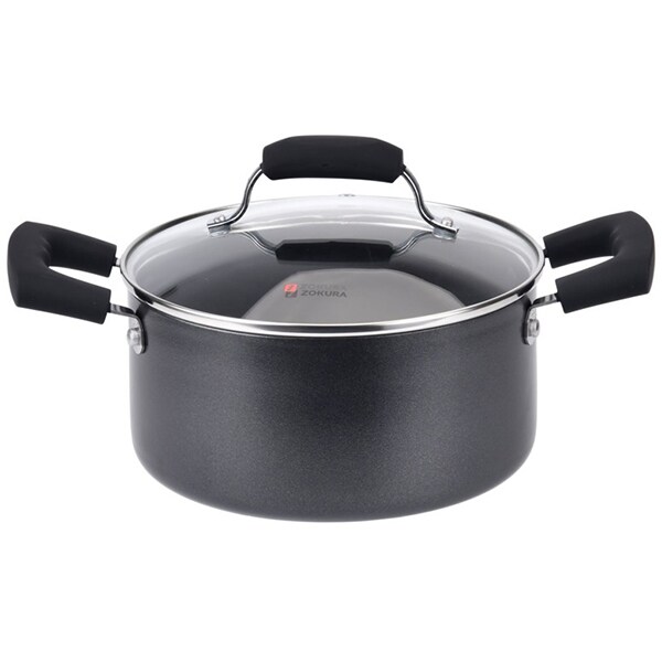 Set vase ZOKURA Primary Z1071, 9 piese, 1-7.4l, 14-28cm, aluminiu, negru