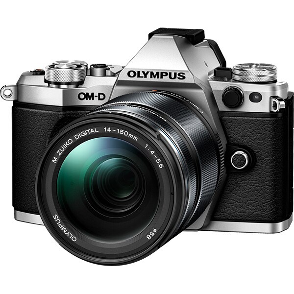 Aparat foto Mirrorless OLYMPUS E-M5 MARK II, 16 MP, Wi-Fi, argintiu + Obiectiv 14-150mm