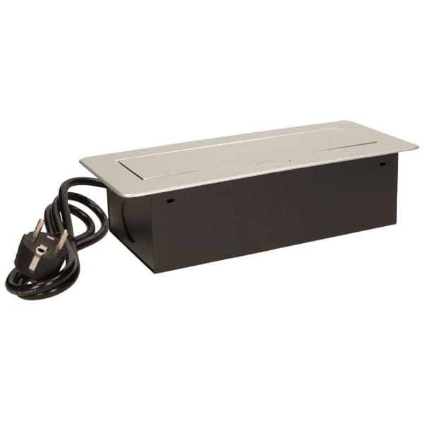 Prelungitor ORNO OR-AE-1337/G(GS), 3 prize, 1.5m, montaj incastrabil, negru