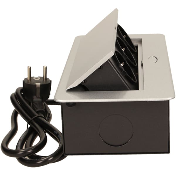 Prelungitor ORNO OR-AE-1337/G(GS), 3 prize, 1.5m, montaj incastrabil, negru