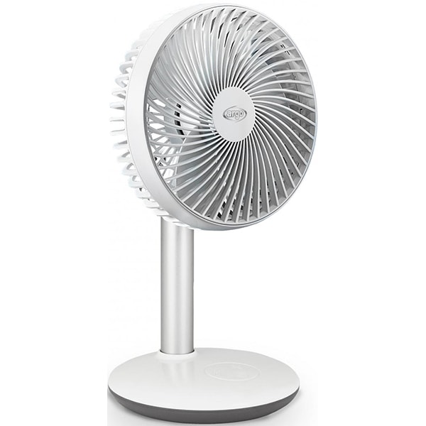 Ventilator portabil ARGO ORFEO, 4 trepte de viteza, Mod eco, 5W, alb, cu acumulator, 
