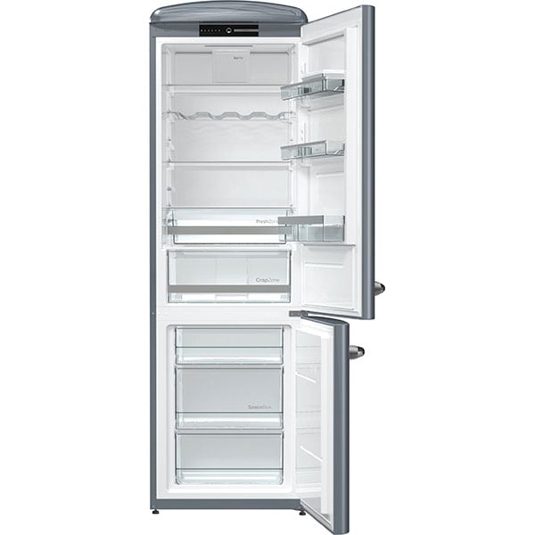 Combina frigorifica GORENJE Retro ORK192X, FrostLess, 322l, H 194 cm, Clasa A++, argintiu