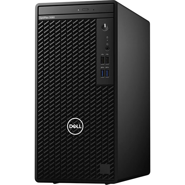 Sistem Desktop DELL OptiPlex 3080 Tower, Intel Core i3-10100 pana la 4.3GHz, 8GB, SSD 256GB, Intel UHD Graphics 630, Windows 10 Pro, negru