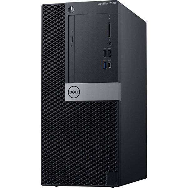 Sistem Desktop PC DELL OptiPlex 7070 MT, Intel Core i7-9700 pana la 4.7 GHz, 8GB, SSD 256GB, Intel UHD Graphic 630, Ubuntu