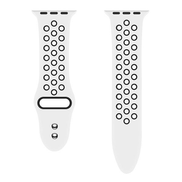 Bratara pentru Apple Watch 42mm/44mm, PROMATE Oreo-42ML, silicon, Medium/Large, alb-negru
